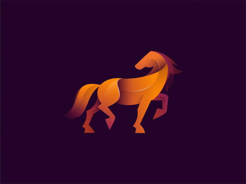 Smooth Horse Illustration with 3D Effect