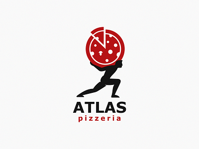 Atlas pizzeria atlas brand design icon logo pizza symbol