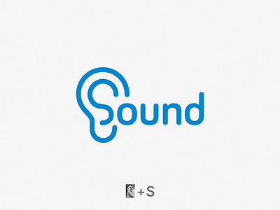 Sound / s + ear brand ear icon logo s sound symbol