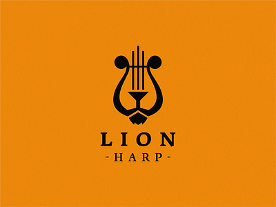 lion + harp / logo idea harp lion