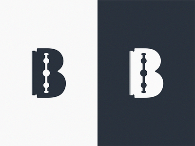 Barber B+ Razor / logo idea b barber brand icon letter logo razor symbol