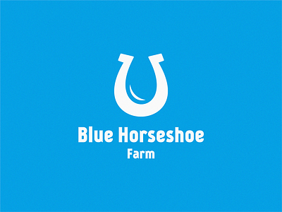 blue horseshoe / water + drop blue drop farm horseshoe water