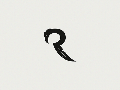 Raven letter R bird brand design icon identity illustration letter logo r raven symbol