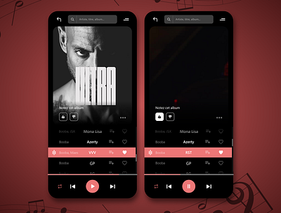 Music player Mobile App adobe xd app concept design mobile app music music app music player streaming ui ux video player