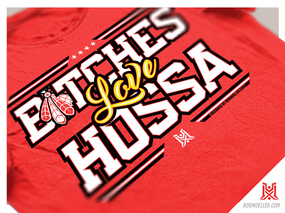 Hossa design hockey illustrator print screen typography