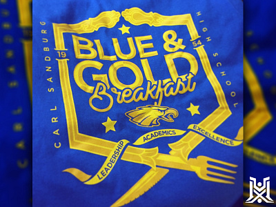 Blue & gold Breakfast apparel breakfast chicago design graphic illustrator tshirt