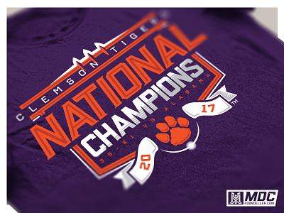 2017 Champs branding champions clemson football logo national sports tigers typography