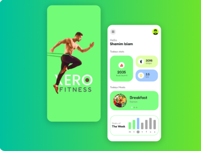 Xero Fitness App 3d app app design fitness fitness app mobile app ui workoput ap