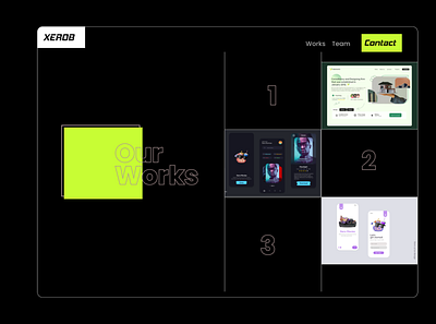 Works page app design design portfolio design portfolio website ui uiux ux web design website design