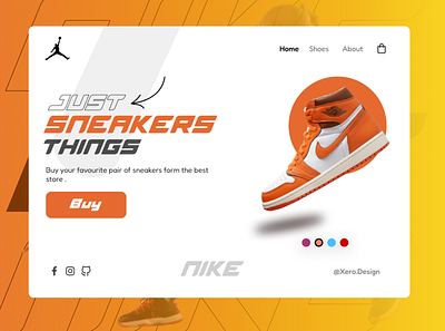 Nike orange air jordan app design jordan nike sneakers ui web design website design
