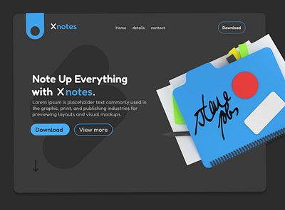 Notes note ui web design website design