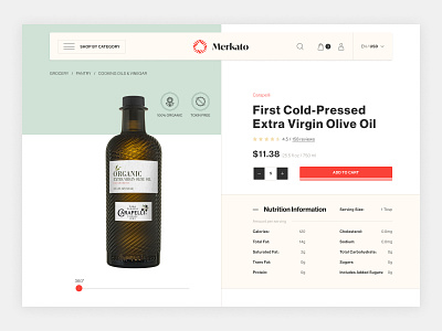 Merkato - Online Grocery Shop / Product Page design desktop ecommerce grocery online product page shop ui ux