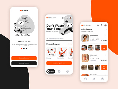 Orderium - Service Providers Marketplace Solution app app design design home screen marketplace mobile services ui ux