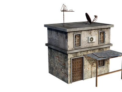 Old house 3D model Low-poly 3D model