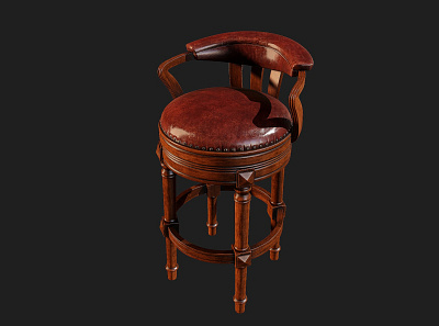 Free Download 3D Model of bar stool 3d animation design graphic design