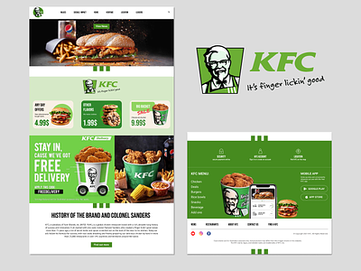 What if .... KFC turns green? burger chicken delicious fastfood food fries graphic design kfc lunch restaurant streetfood ui