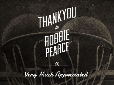 Thanks Robbie! texture thanks typography