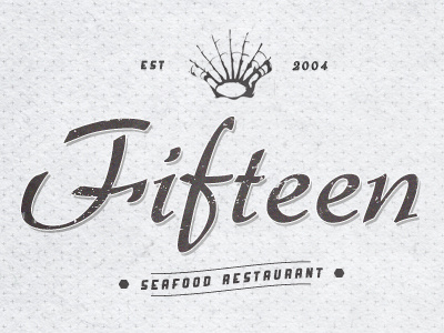 Fifteen Restaurant logo restaurant texture typography vintage