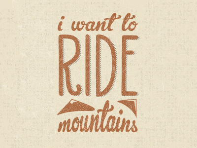 Mountain rides cycling mountains ride texture typography vintage