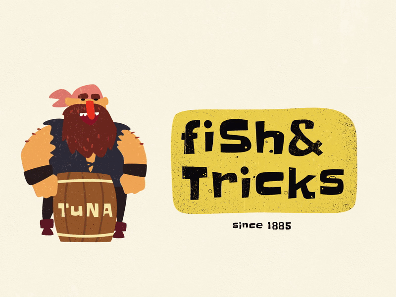 Fish and tricks adventure animation beautiful character cute design fairytale illustration logo lovely motion graphics pirate