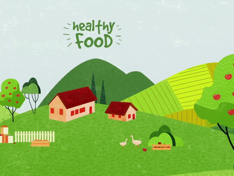 Healthy Food animation beautiful cute design explainer farm food health illustration lovely motion graphics nature