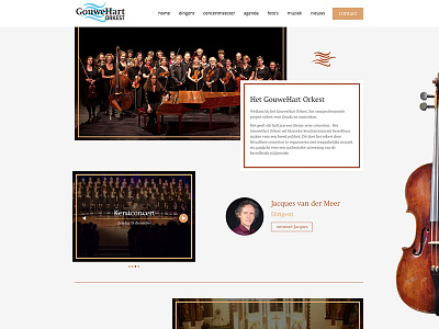 Design for orchestra website brown classic music orchestra website