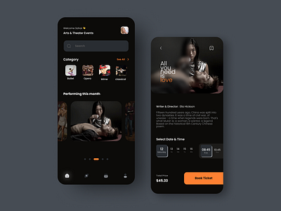 Theatre Booking App app branding design ui ux