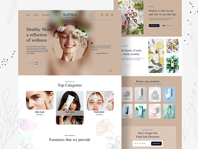 Skincare Landing Page app branding design ui ux