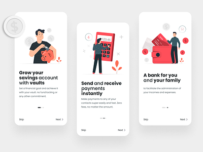 Finance onboarding-Mobile App app branding design illustration ui ux