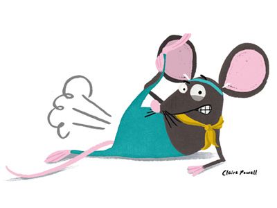 Yoga character embarrassing fart funny illustration kidlitart mouse oops wind yoga