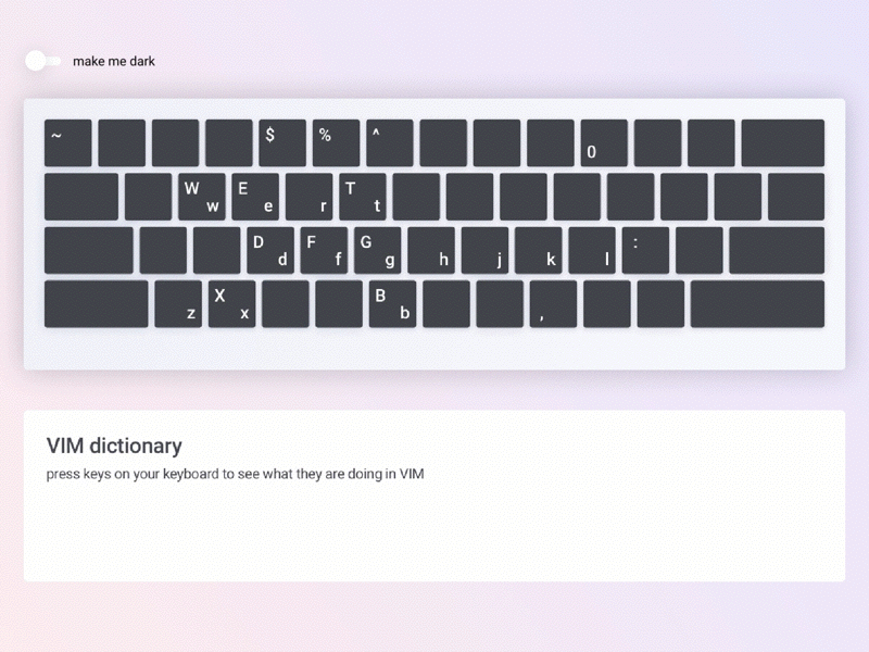 vim dictionary design gradient keyboard keys minimal petproject ui web