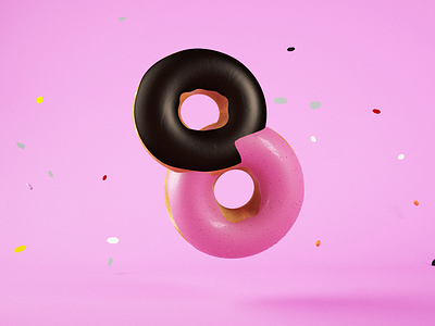 8 36 days of type 3d 8 c4d candy cinema 4d donut isometric pink sweet