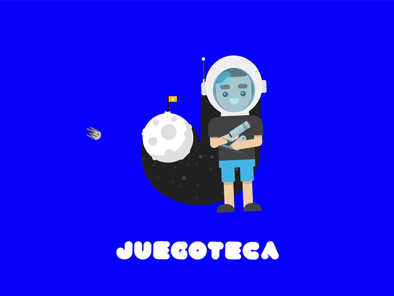 Ciencia Juegoteca astronaut branding cholula flat juegoteca kid logo moon puebla science space stars