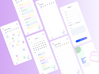 Calendar app app design mobile ui