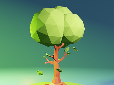 Lonely Tree 3d blender game illustration lowpoly plant