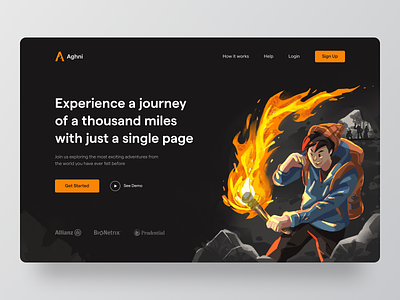 Aghni - Adventure Website Hero Section