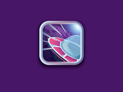 09. UFO Wars button futuristic galaxy game glow gui icon illustration mobile space ufo ui