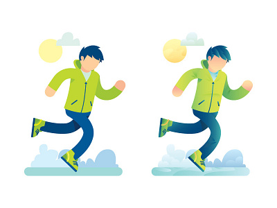 Me In Daily Life app flat gradient green icon illustration run ui