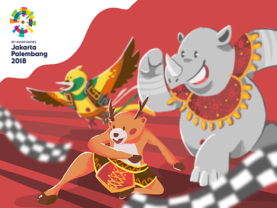 Ready for Asian Games! asian games athletic contest event illustration indonesia jakarta mascot sport
