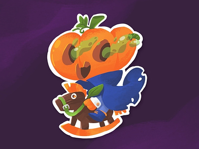Jack o Pumpkin animation character ghost gradient halloween halloween carnival halloween design illustration stickermule toon