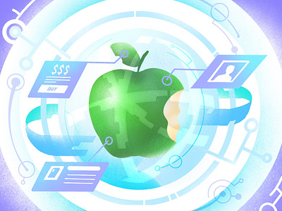 Fruit of Technology apple fruit gradient illustraion ios landing page marketplace plant shopping technology ui