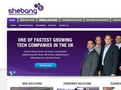 Shebang Homepage webdesign