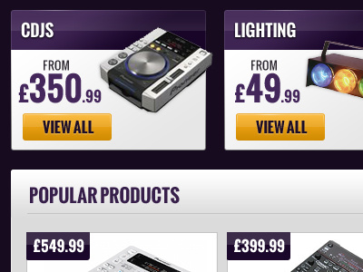 DJ Equipment ecommerce webdesign