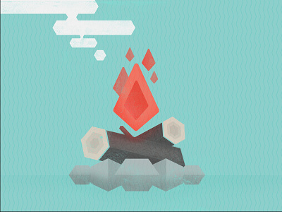 Campfire bonfire. log campfire fire flame geometric illustration