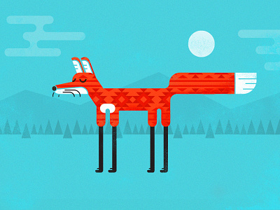 Skinny Fox fox illustration mountains orange pattern wilderness