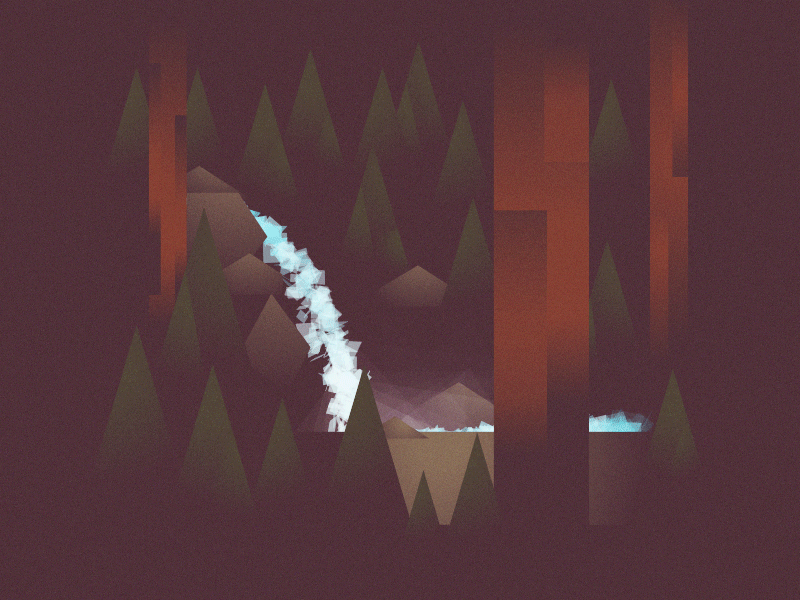 Wilderness 3 – Falls crappy walk cycle attempt forest hiker illustration sequoia waterfall