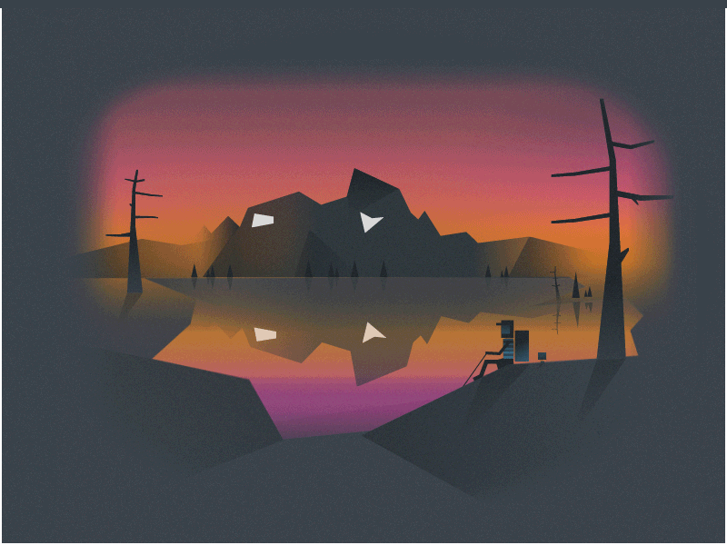 Wildeness 4 – Garnett Lake backpacker camping geometric hiker lake mountains sunset