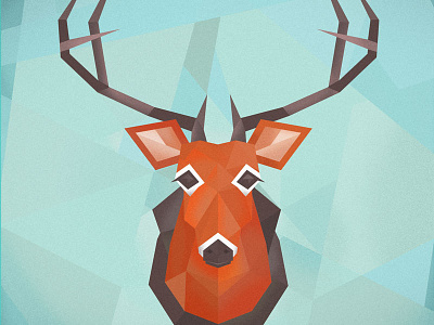 Buck animal antlers buck deer geometric illustration triangles