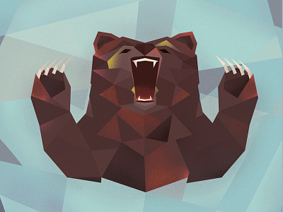 Bear animal bear geometric grizzley roar triangles