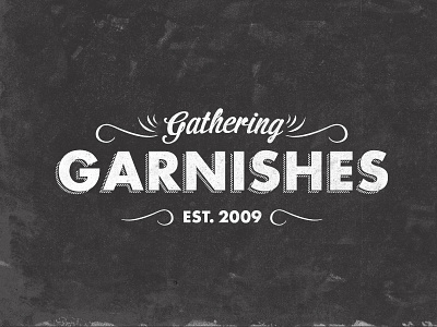 Gathering Garnishes Final black chalkboard garnishes gathering logo retro script simple white